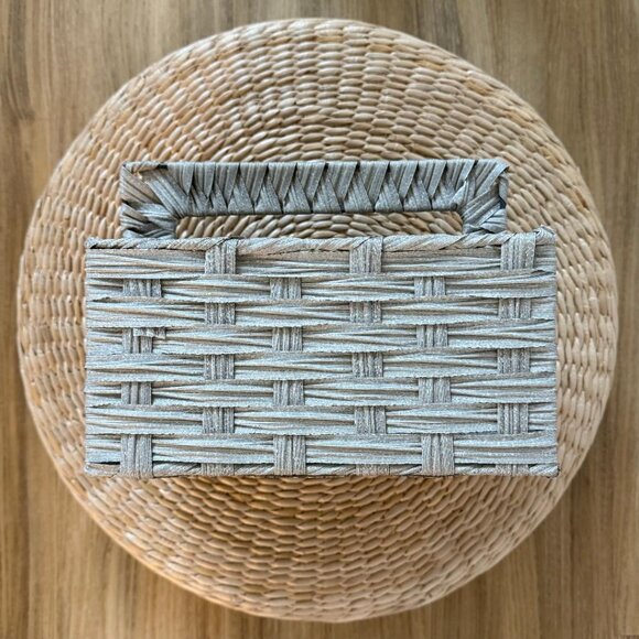 Pier 1 Woven Storage Basket with Handle - Picture 6 of 7